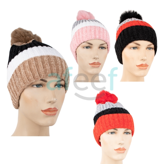 Picture of Design Women Printed Winter Beanie Cap Assorted Colors (DWC2)