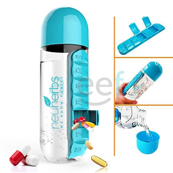 Picture of Neuherbs Plastic Pills Organizer Water Bottle 600ml (LMP330)