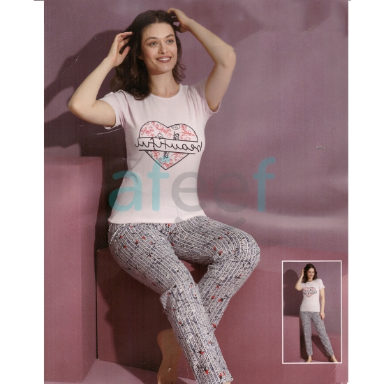 Picture of Women Half Sleeves Pajama Set Made In Turkey (7305)   