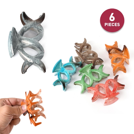 Picture of Spiral Claw Clamp Clip For Women Set of 6pcs (HA54) 