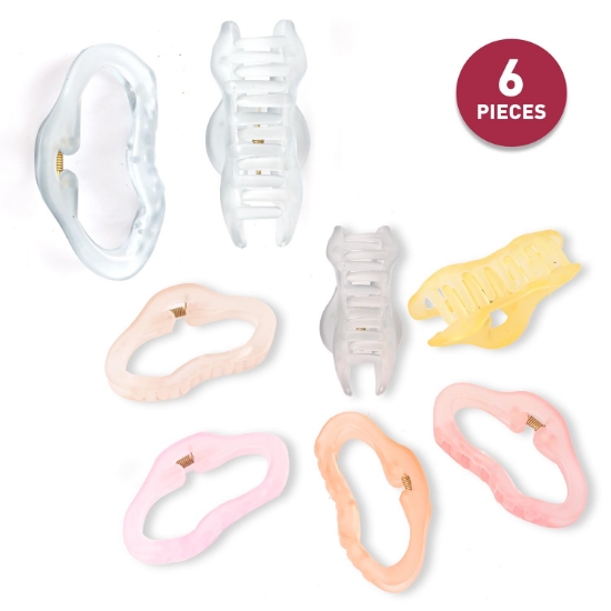 Picture of Classic Claw Clamp Clip For Women Set of 6 pcs (HA48) 