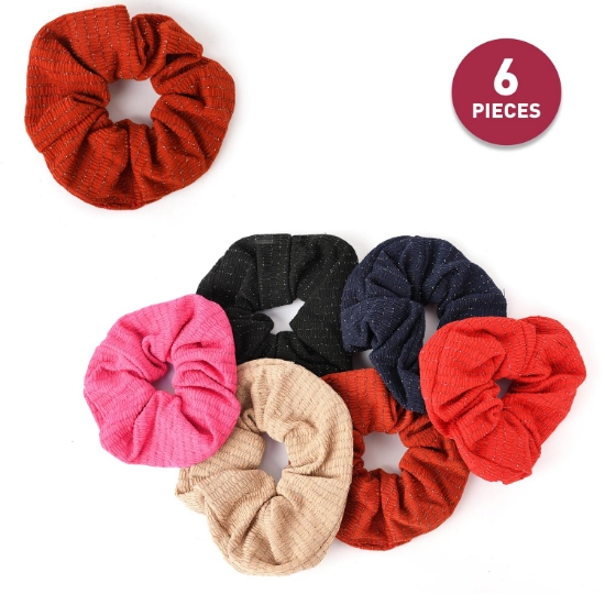 Picture of Elastic Hair Tie Scrunchies  Set of 6 Pieces (HA58)  