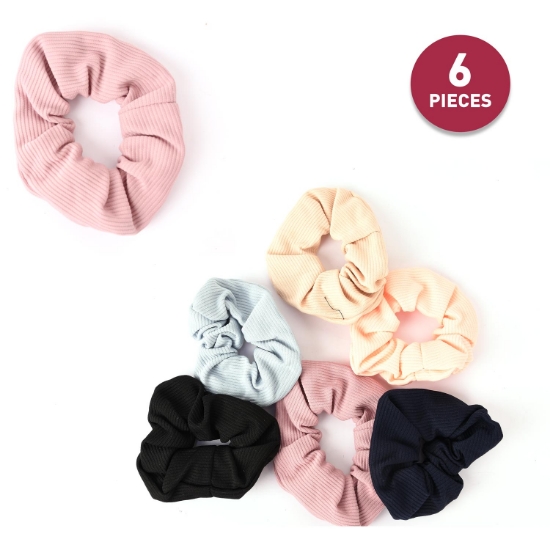 Picture of Elastic Hair Tie Scrunchies  Set of 6 Pieces (HA60)  