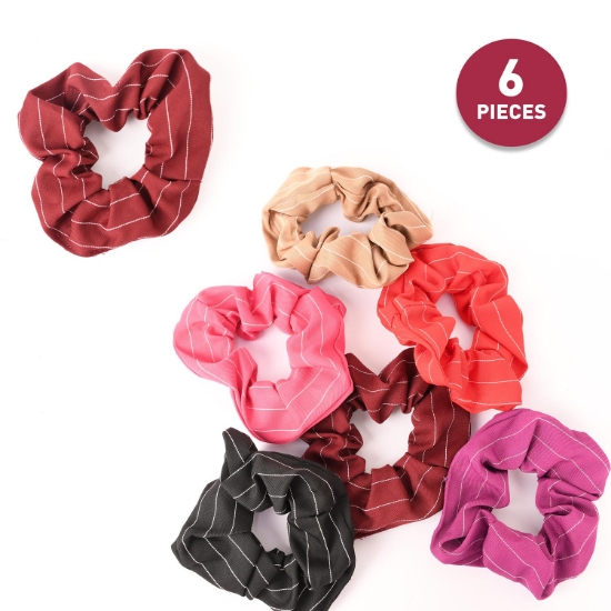 Picture of Elastic Hair Tie Scrunchies  Set of 6 Pieces (HA57)  